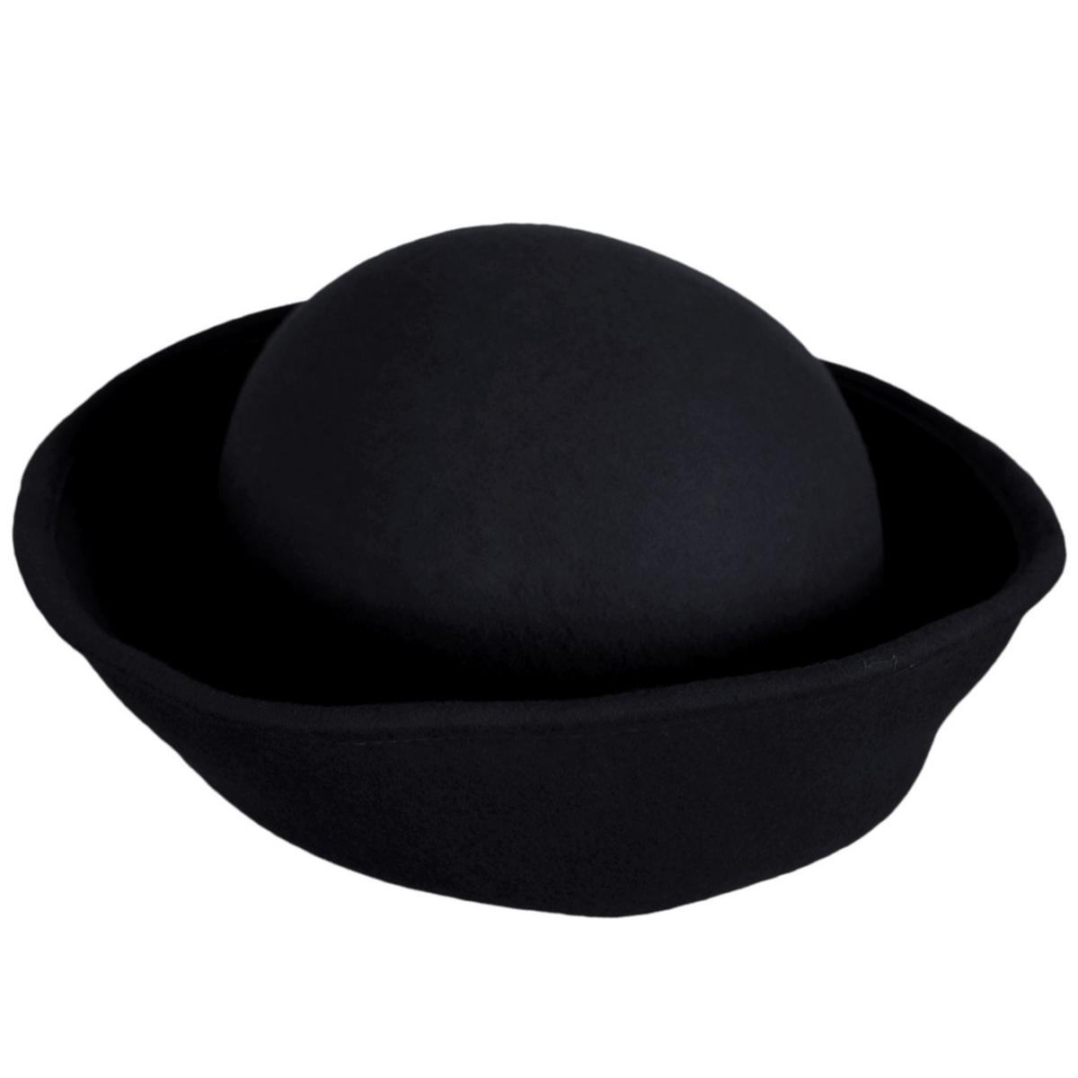 Kathy Jeanne | 6-Way Shapeable Wool Felt Cloche Hat | 124715 | detailone | BLACK