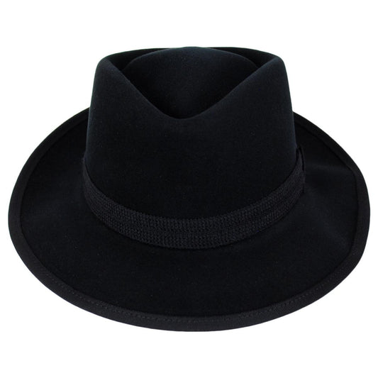 Bailey 1922 | Reeder Elite Velour Wool Felt Fedora Hat | 133308 | front | BLACK