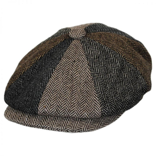 Jaxon Hats | Baby Herringbone Patchwork Wool Blend Newsboy Cap | 512107 | lead | MULTI