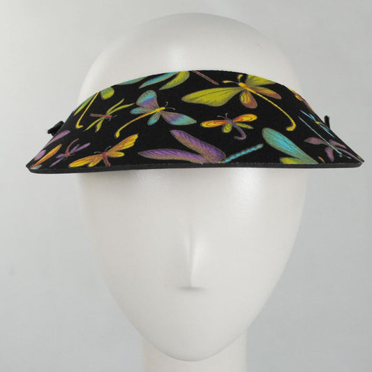 The Incredible Sunvisor | Springlace Dragonflies Sunvisor | 196359 | front | BLACK