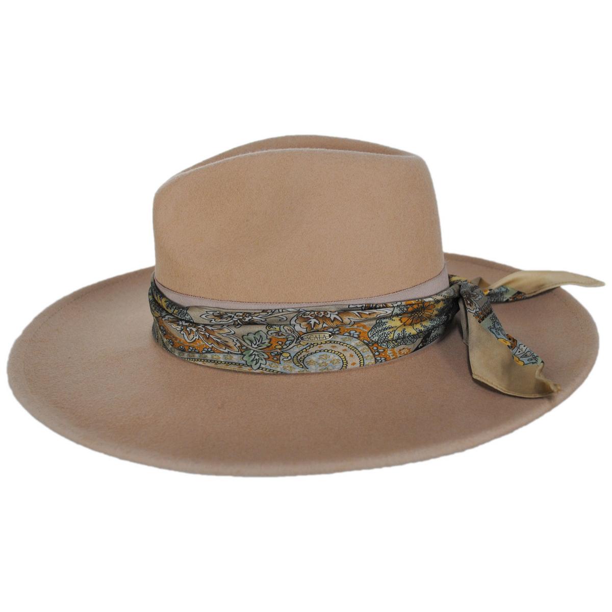 Scala | Rocca Wool Felt Fedora Hat | 123447 | profile | MINK