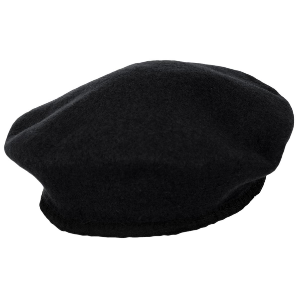 AYPOW Wool Beret Cap For Men Women Military Style With Leather Trim - Adjustable, One Size