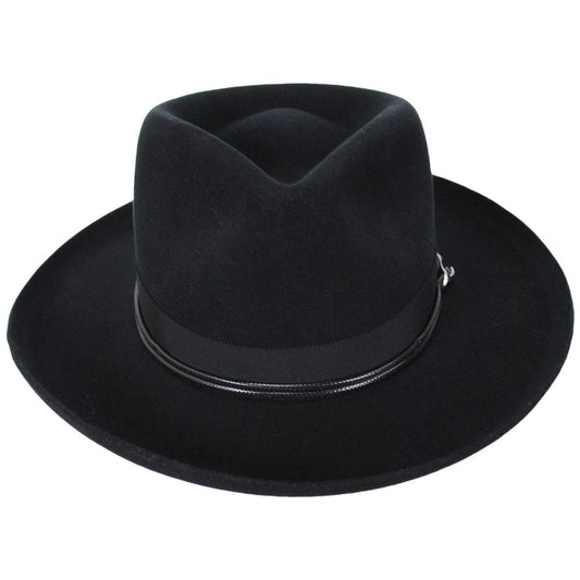 Bailey 1922 | Bastien Polished Elite Wool Felt Fedora Hat | 133309 | front | BLACK