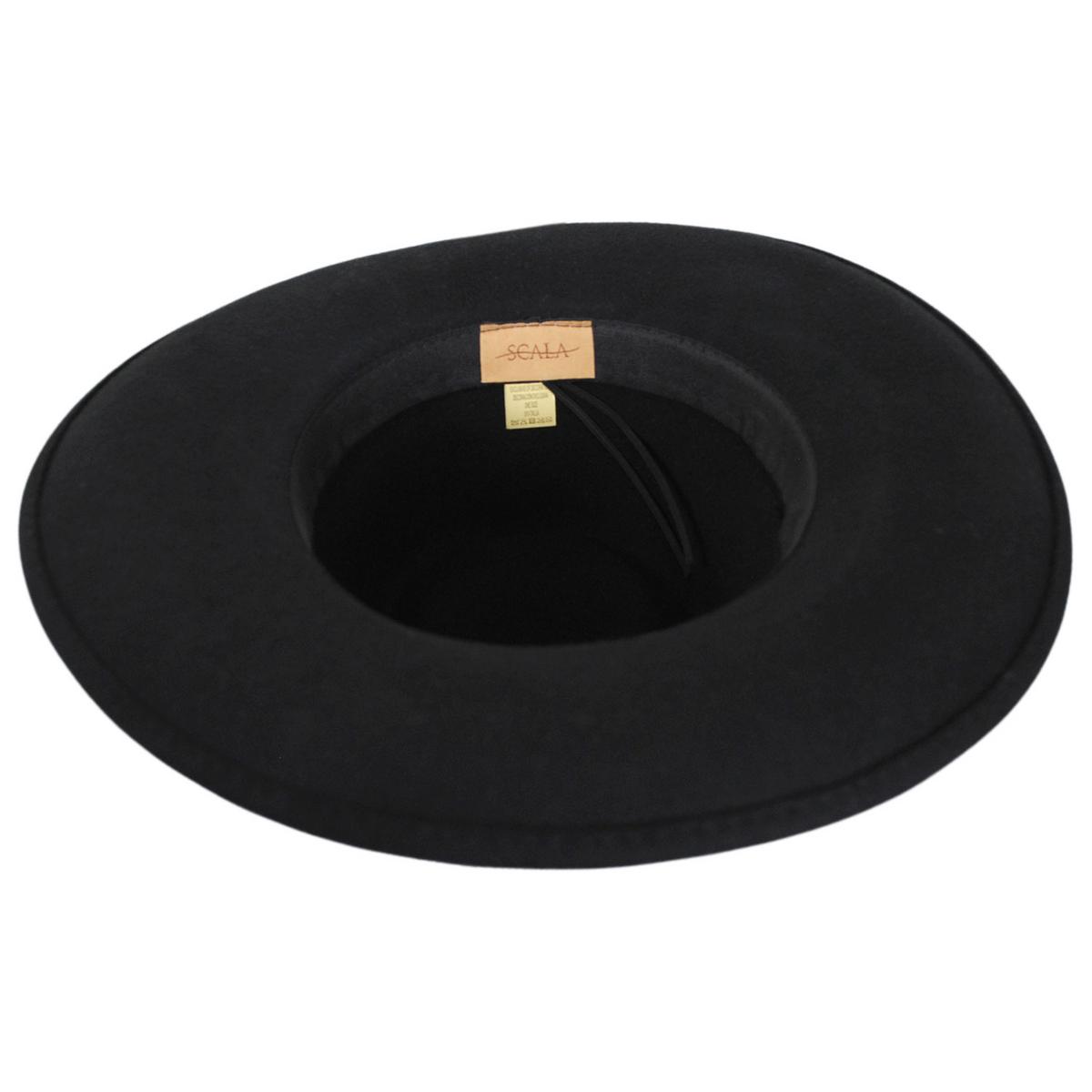 Scala | Odette Chain Wool Felt Fedora Hat | 123501 | under | BLACK/SILVER