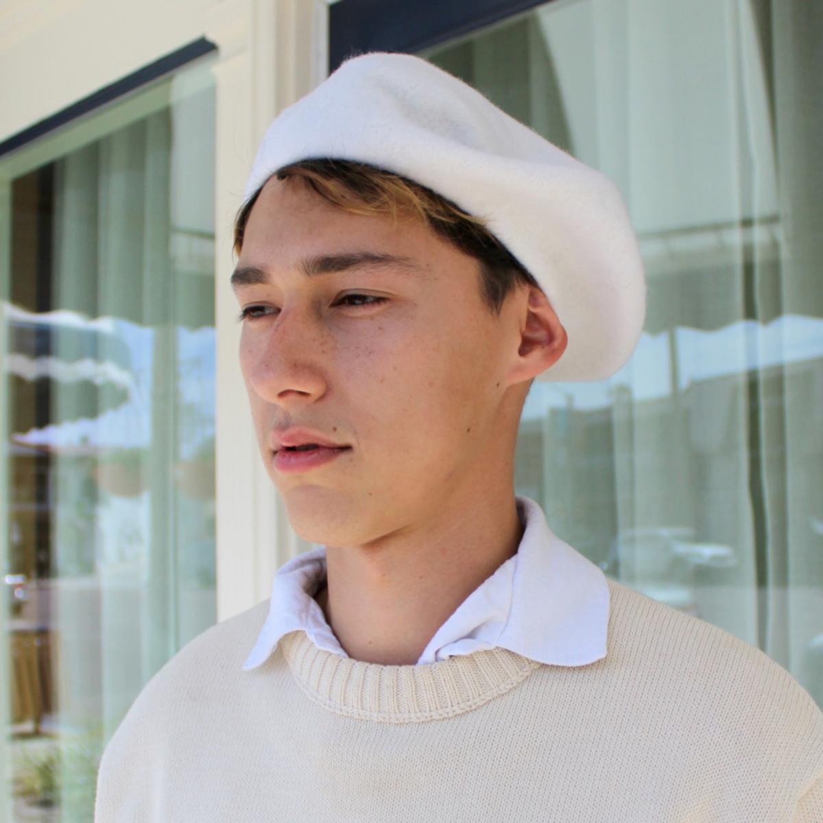 Village Hat Shop | Wool Fashion Beret | 152500 | lsmone | WINTER WHITE