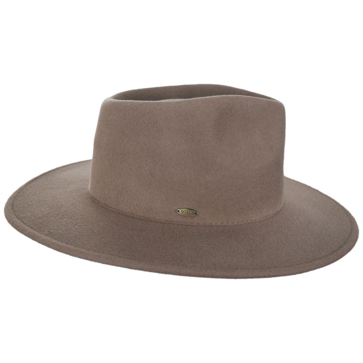 Scala | Kathrina Wool Felt Fedora Hat | 123442 | profile | MINK