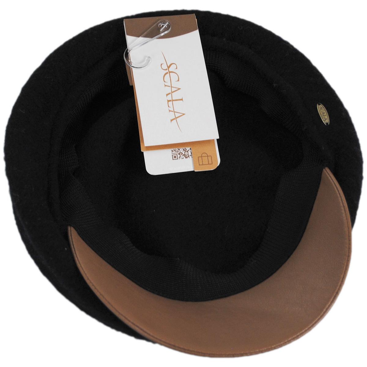 Scala | Alicent Boiled Wool Jockey Cap | 106423 | under | BLACK
