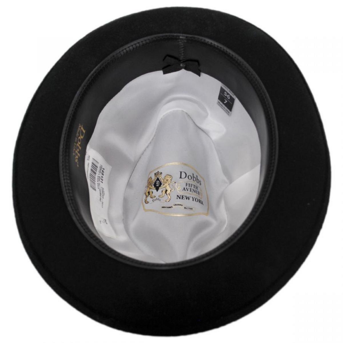 Dobbs | Randall Wool Felt Fedora Hat | 130716 | under | BLACK