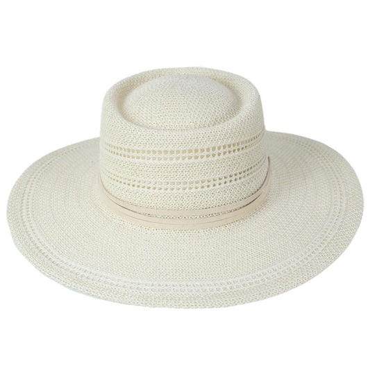 San Diego Hat Company | Jackson Knit Boater Hat | 108946 | front | IVORY