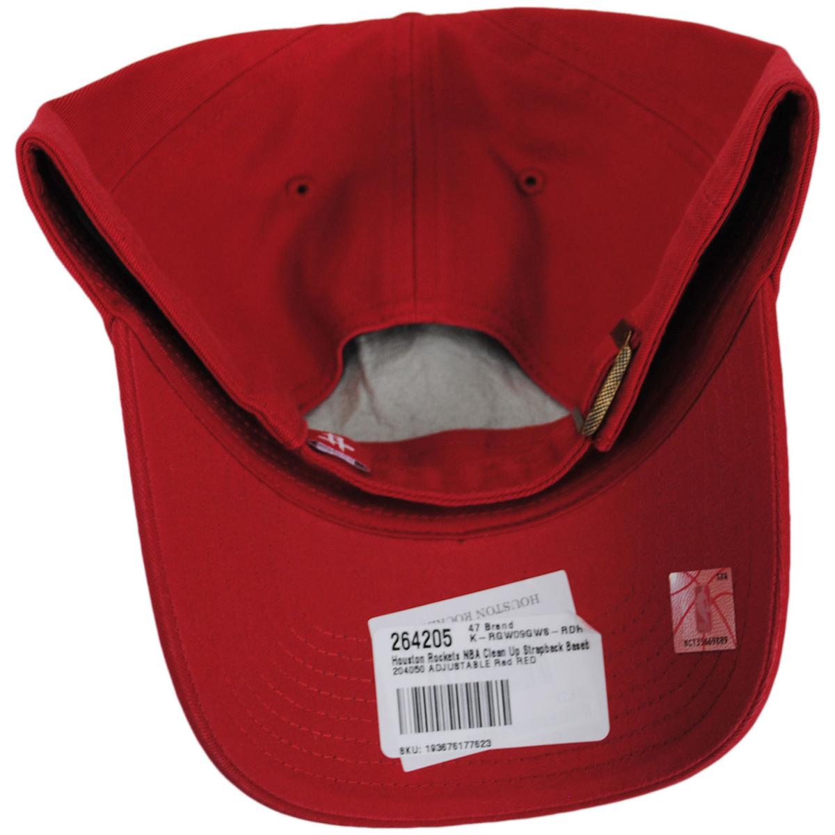 47 Brand | Houston Rockets NBA Clean Up Strapback Baseball Cap Dad Hat | 204050 | under | RED