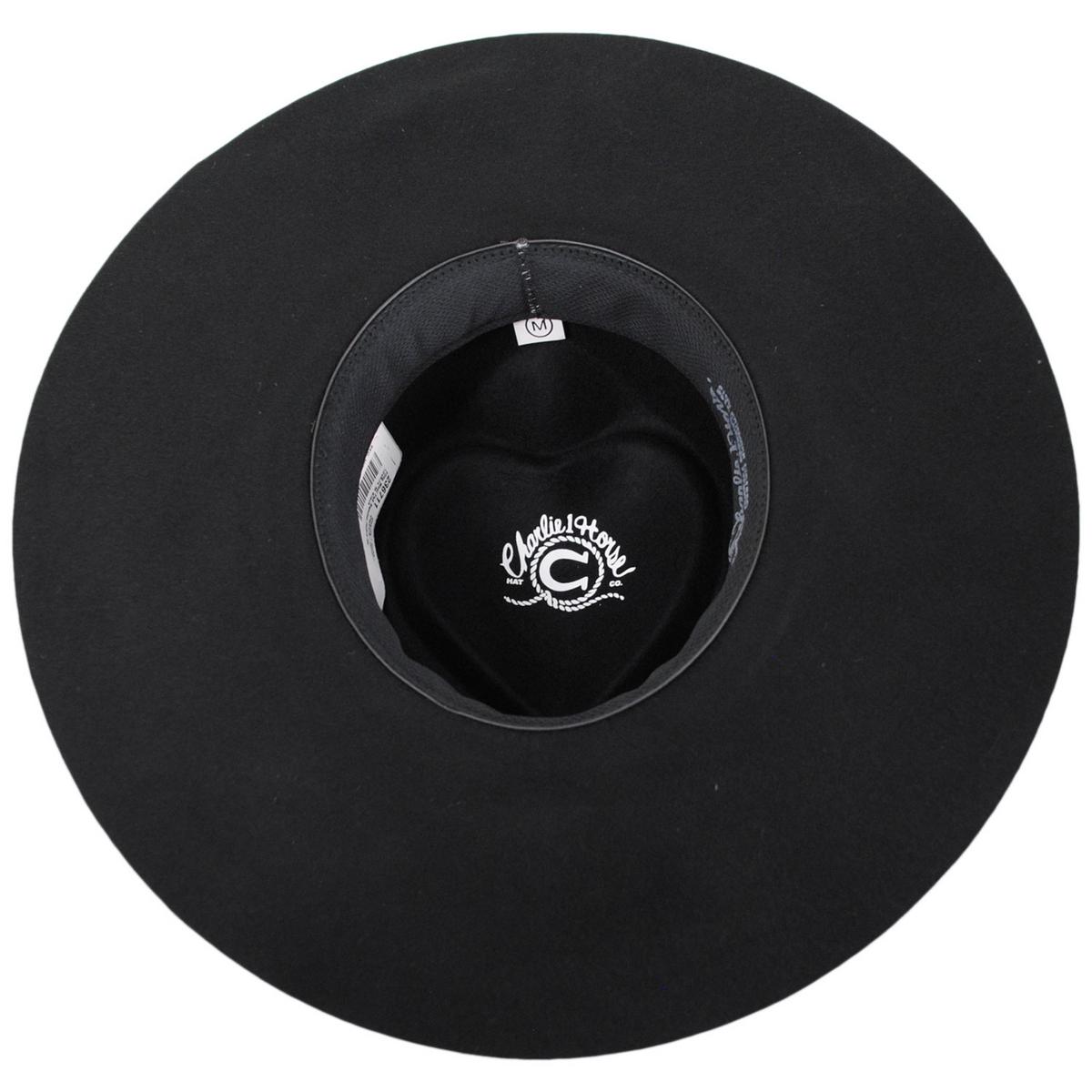 Charlie 1 Horse | Fling Wool Felt Rancher Fedora Hat | 124974 | under | BLACK