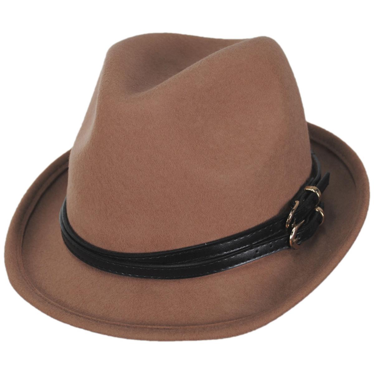 San Diego Hat Company | Indie Wool Felt Fedora Hat | 108942 | lead | TAN