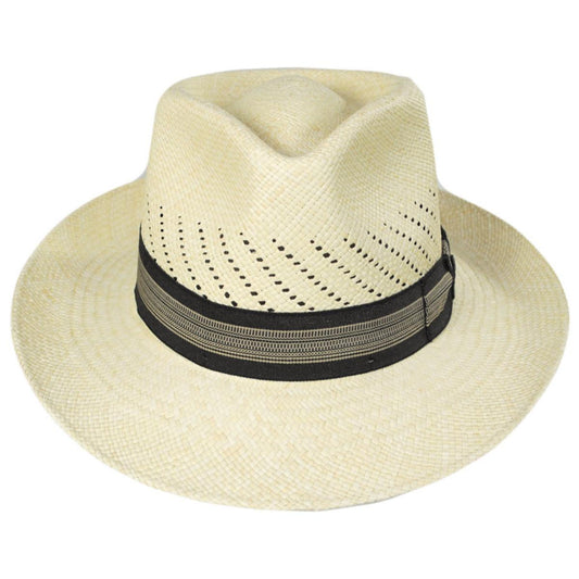 Bigalli | Salvatore Vented Panama Straw Fedora Hat | 129234 | front | NATURAL