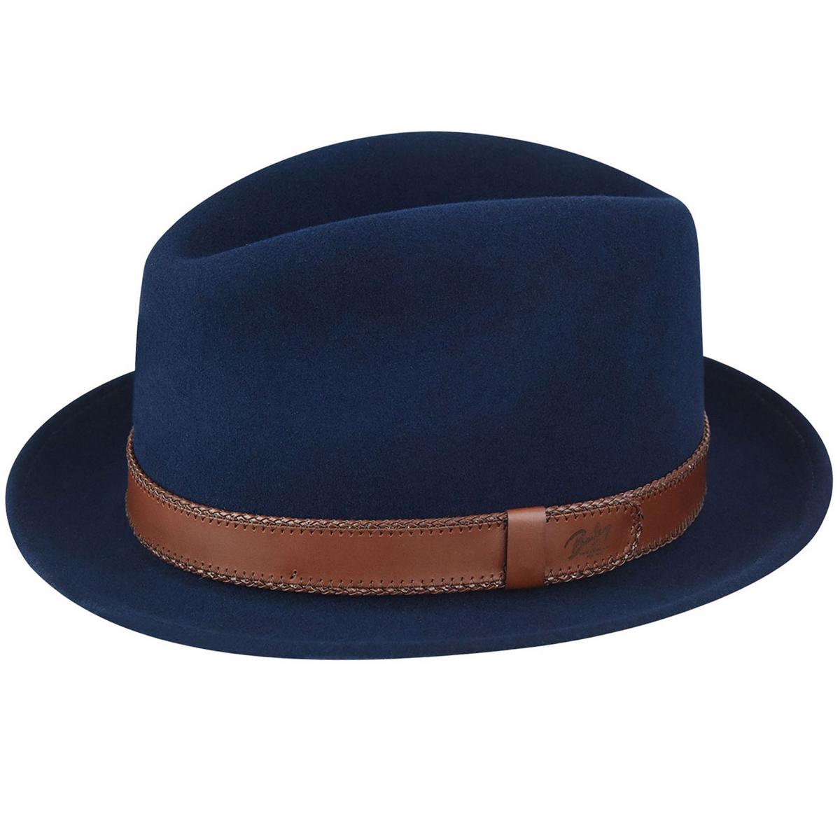 Bailey 1922 | Perry Lanolux Wool Felt Fedora Hat | 130057 | profile | NAVY