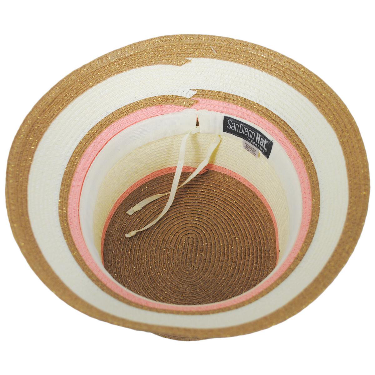 San Diego Hat Company | Las Palmas Striped Toyo Straw Bucket Hat | 103676 | under | PINK STRIPE