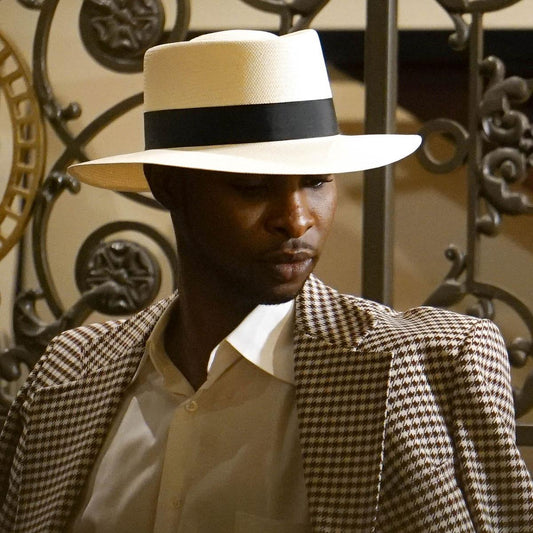 Dobbs | St. Charles Shantung Straw Gambler Hat | 126986 | lsmone | NATURAL