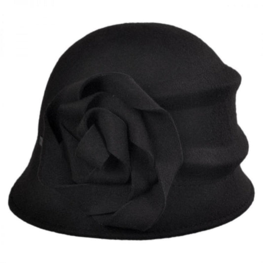 Betmar | Alexandrite Wool Felt Cloche Hat | 123129 | lead | BLACK