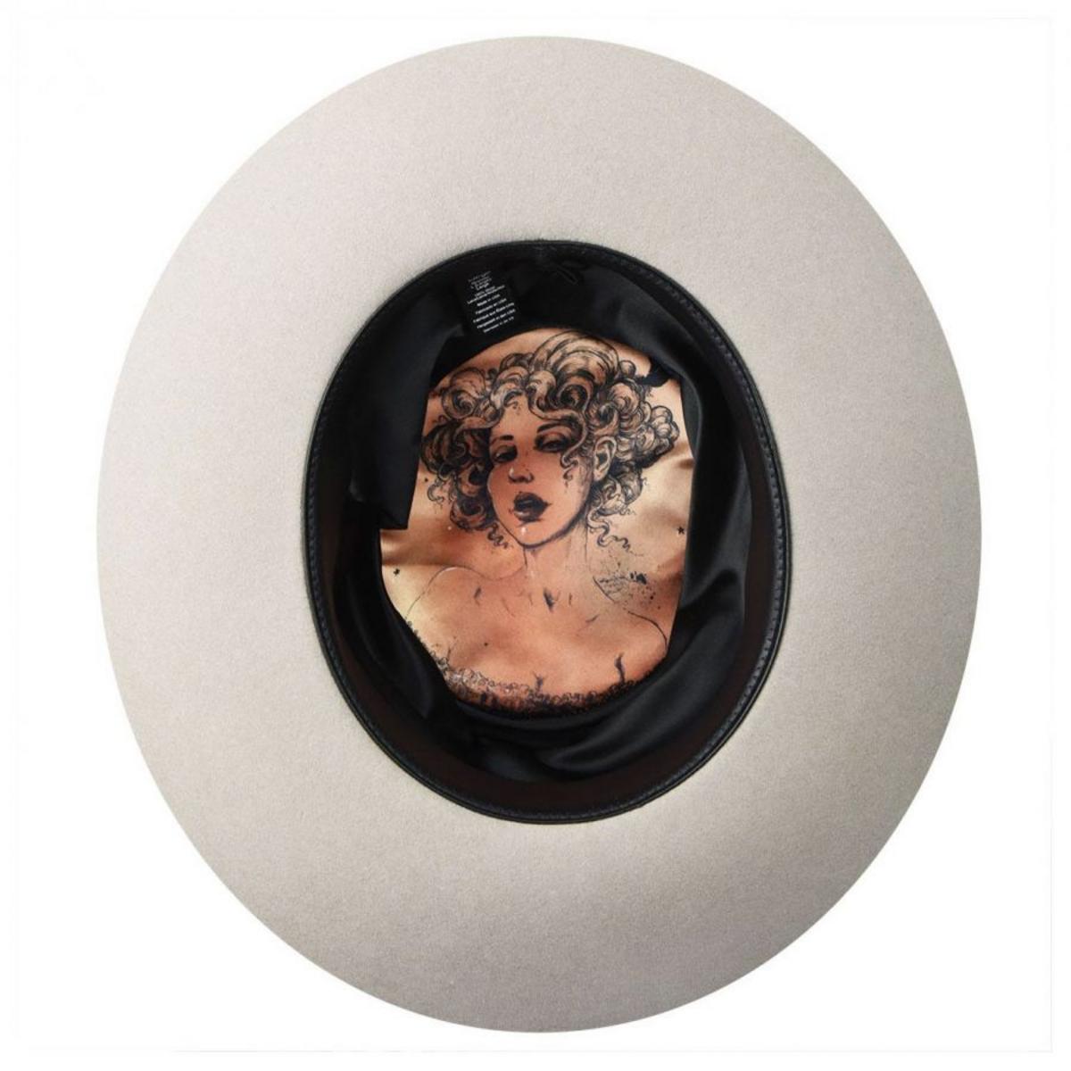 Bailey 1922 | Walsh Polished Wide Brim Wool Felt Pork Pie Hat | 130363 | under | PLAZA TAUPE