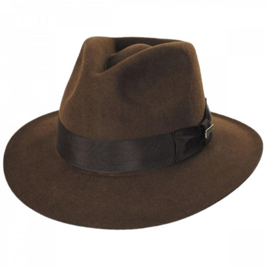 Indiana Jones | Officially Licensed Fur Felt Fedora Hat | 130405 | lead | BROWN