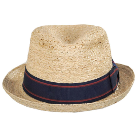 Jaxon Hats | Wholesale Golden Hill Raffia Straw Fedora Hat B2B Pre-Pack | B2B126500 | front | NATURAL