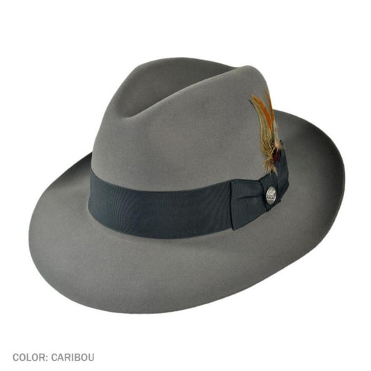 Stetson | Pinnacle Beaver Fur Felt Fedora Hat | 130629 | lead | CARIBOU