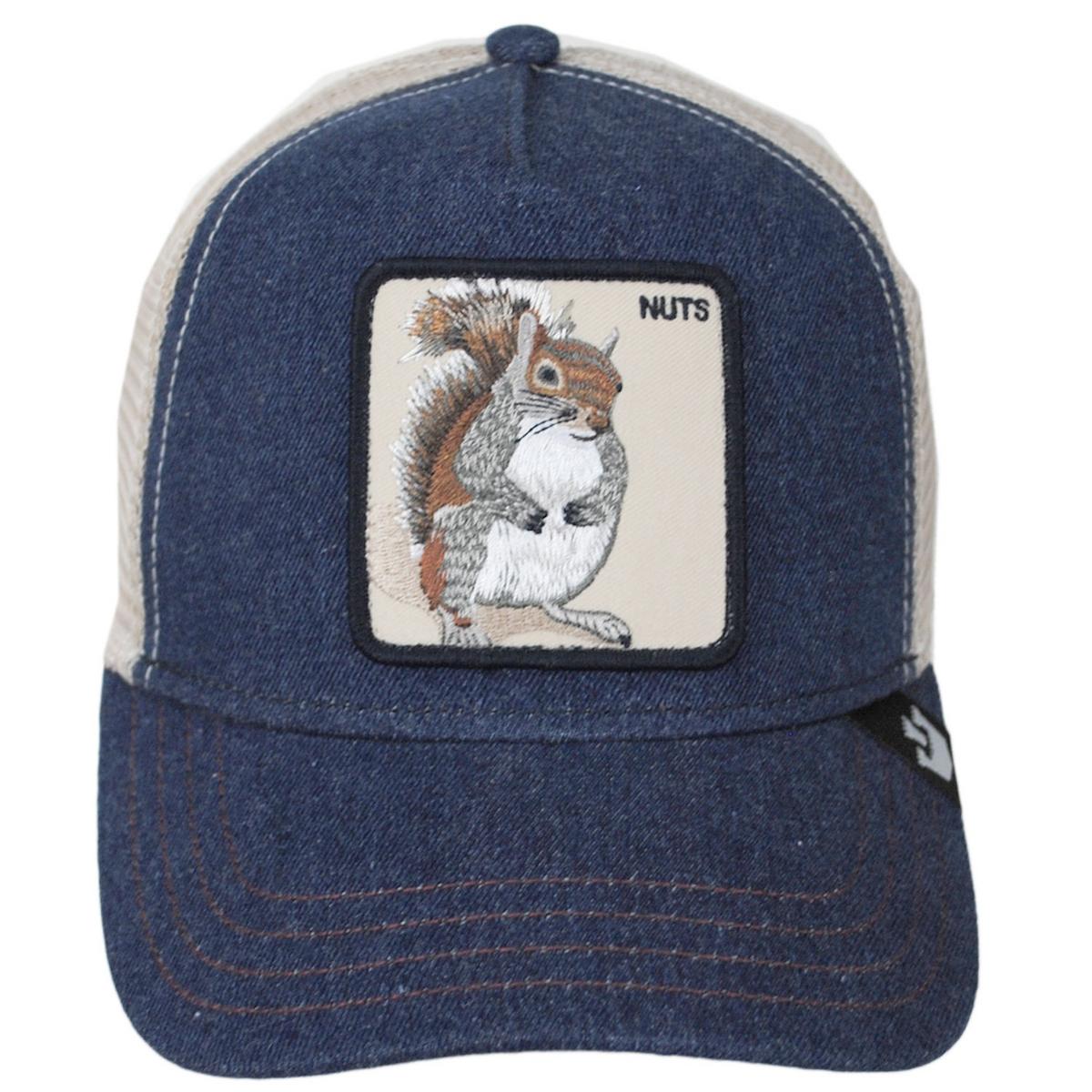 Goorin Bros | Squirrel Nuts Mesh Trucker Snapback Baseball Cap | 200491 | front | DENIM