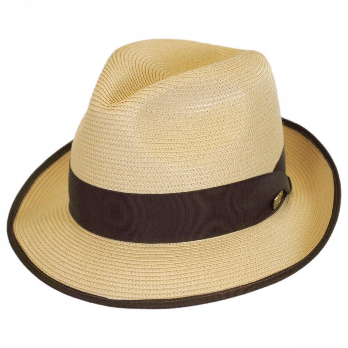 Stetson | Latte Florentine Milan Straw Fedora Hat | 126959 | lead | SAND