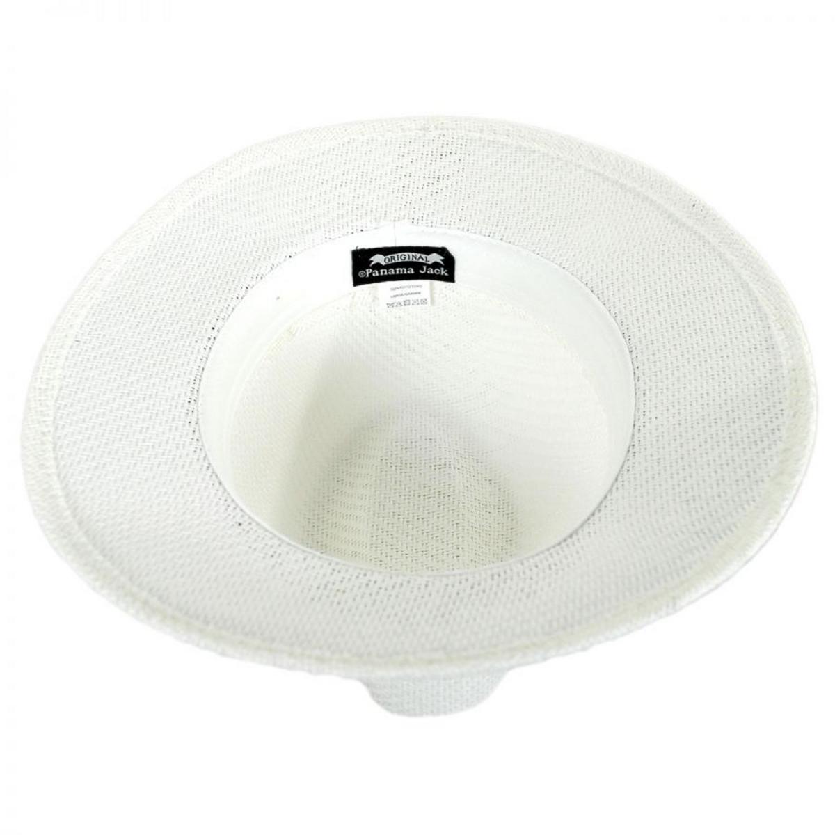 Panama Jack | Ribbon Toyo Straw Safari Fedora Hat | 126399 | under | WHITE