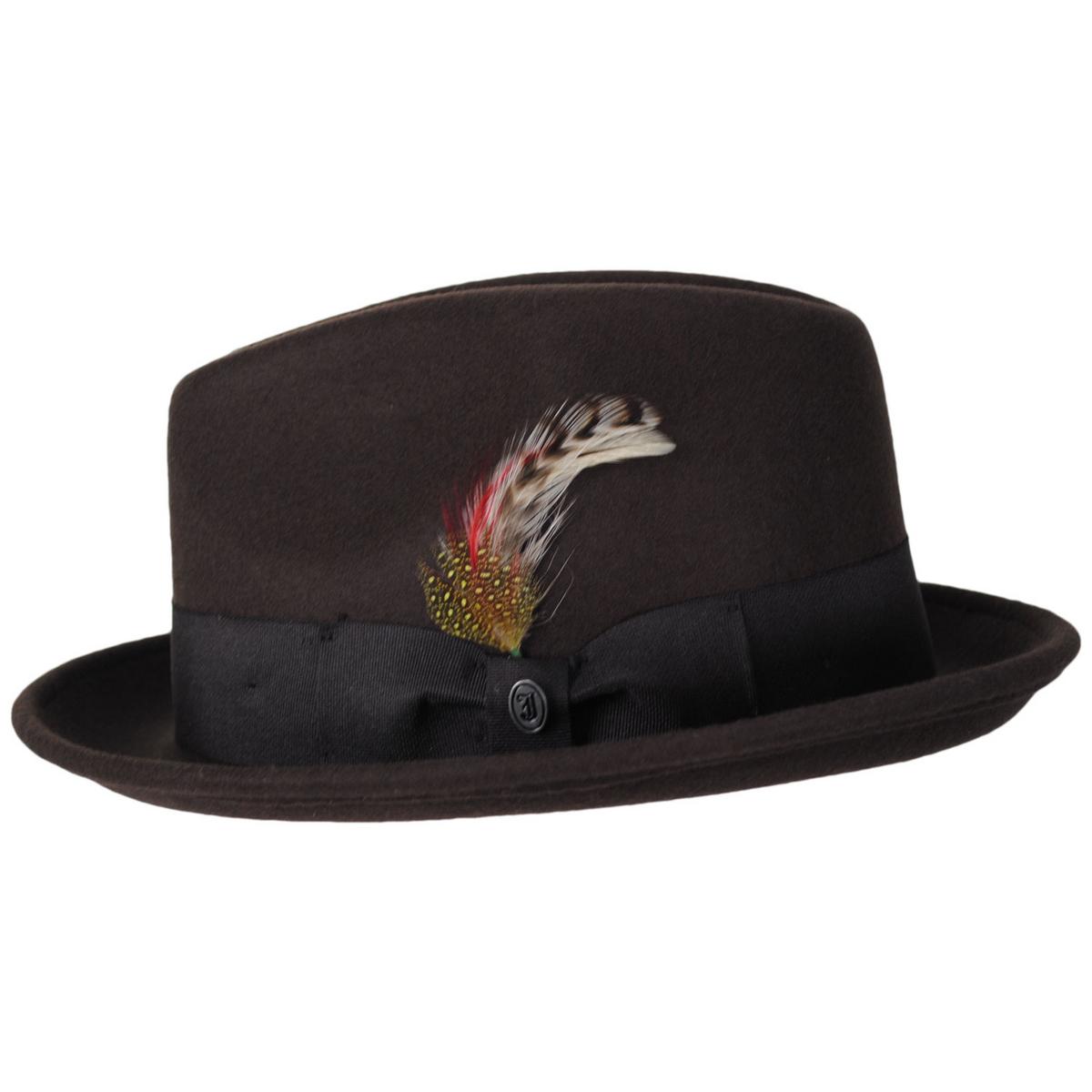 Jaxon Hats | Blues Crushable Wool Felt Trilby Fedora Hat | 132020 | profile | BROWN