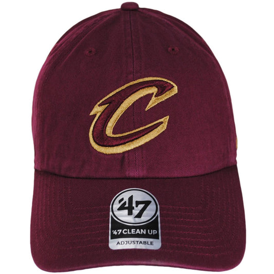 47 Brand | Cleveland Cavaliers NBA Clean Up Strapback Baseball Cap Dad Hat | 204001 | front | CARDINAL