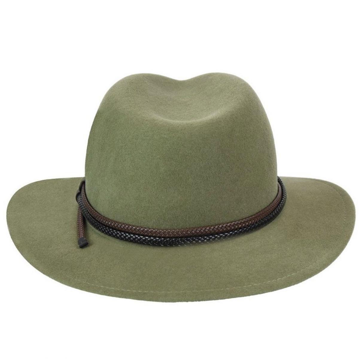 Bailey 1922 | Nelles Wool LiteFelt Fedora Hat | 130348 | detailone | PALE OLIVE