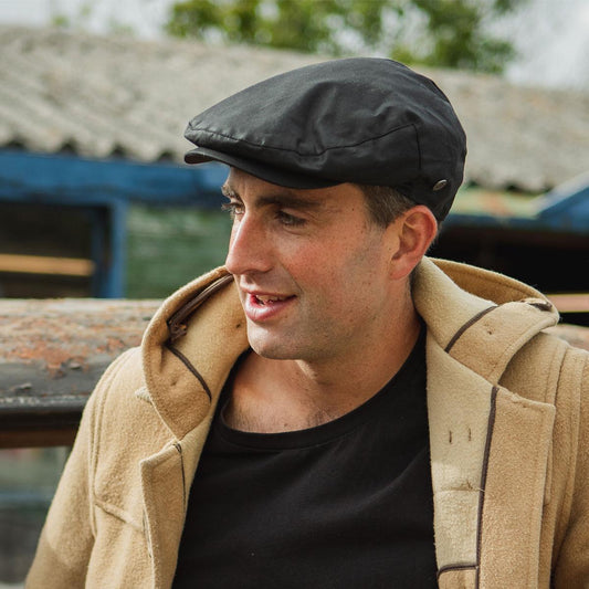 Jaxon Hats | Waxed Cotton Ivy Cap | 167742 | lsmtwo | BLACK