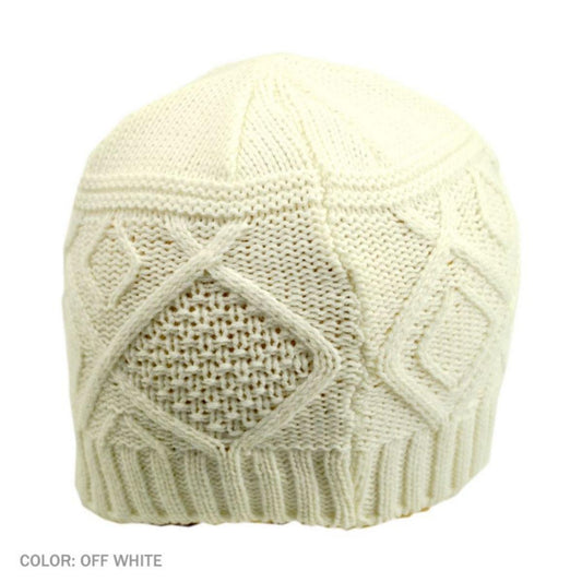 Jaxon Hats | Kensington Knit Beanie Hat | 502910 | front | OFF WHITE