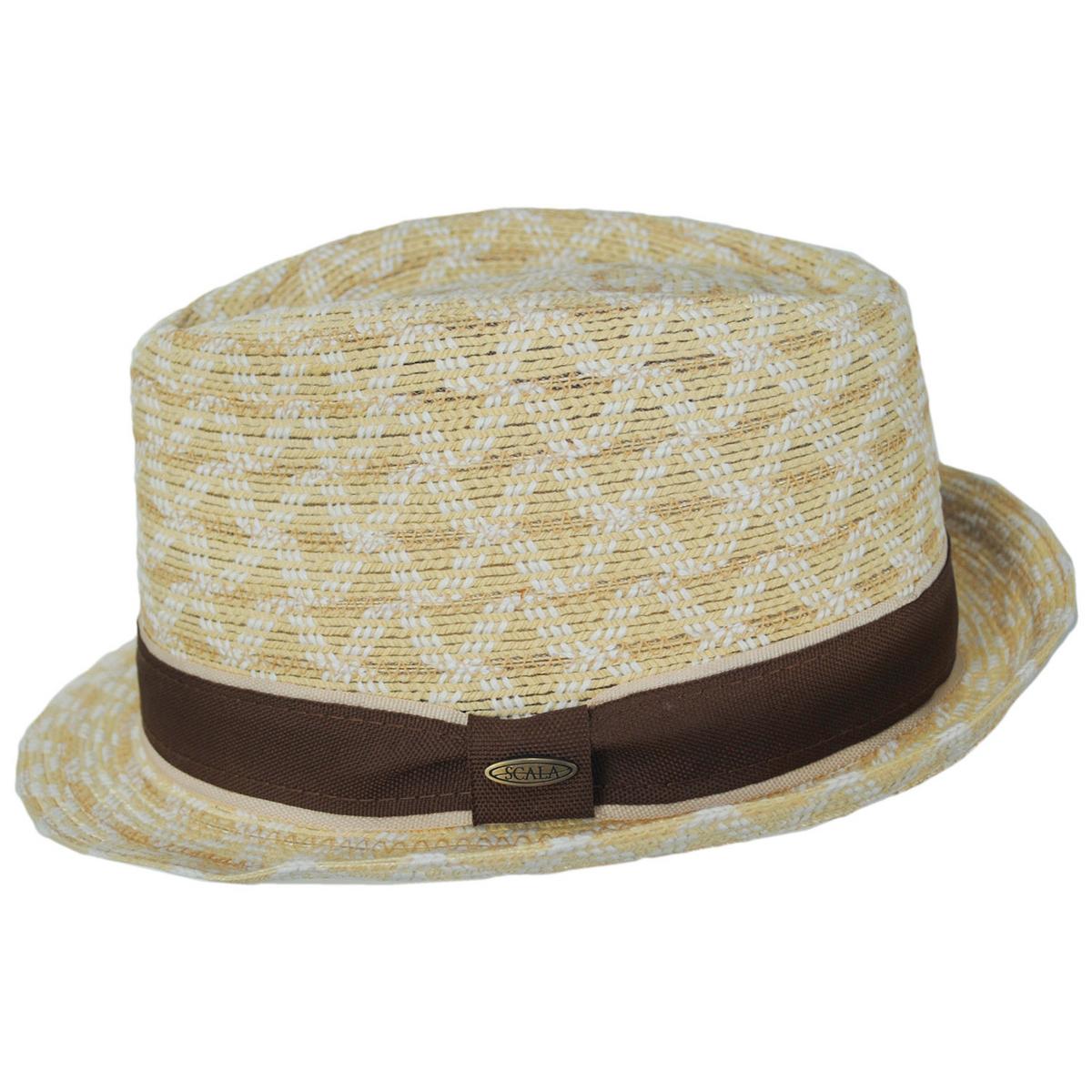 Scala | Zane Poly Cotton Braid Fedora Hat | 126075 | profile | NATURAL