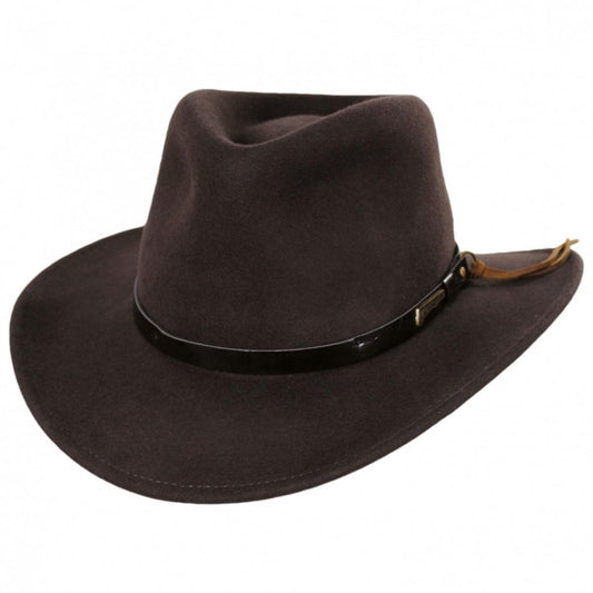 Indiana Jones | Officially Licensed Wool Felt Outback Hat | 130449 | lead | BROWN