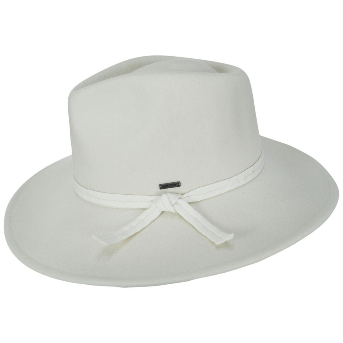 BRIXTON HATS | Joanna Packable Wool Felt Fedora Hat - Off White | 123926OW | profile | OFF WHITE