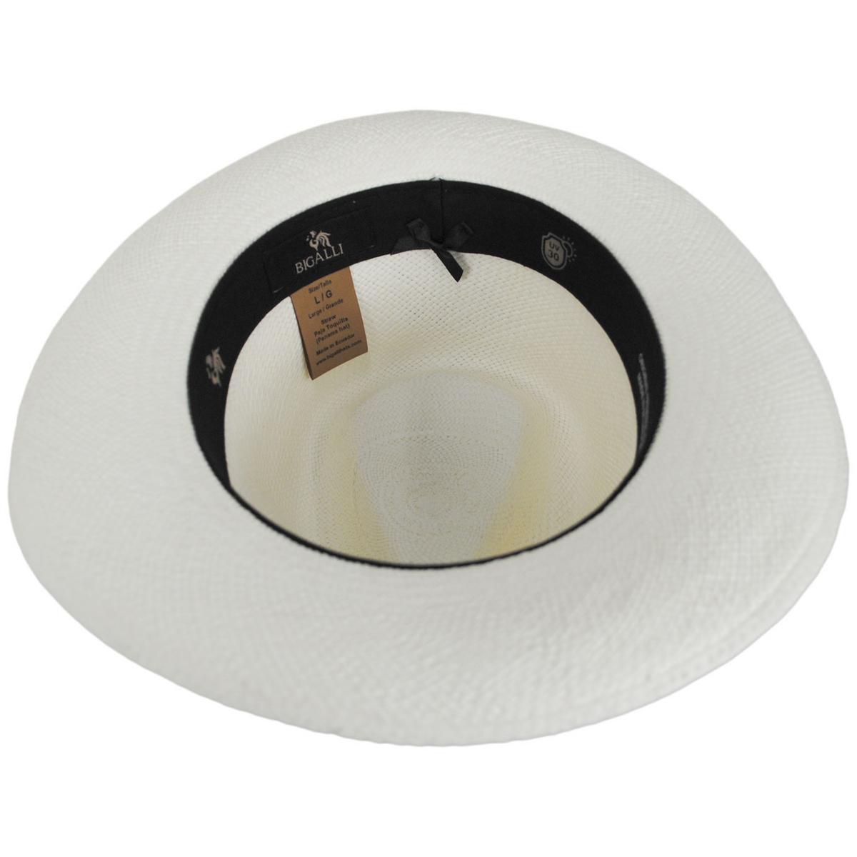 Bigalli | Puerto Bahia Panama Straw Fedora Hat | 129243 | under | WHITE