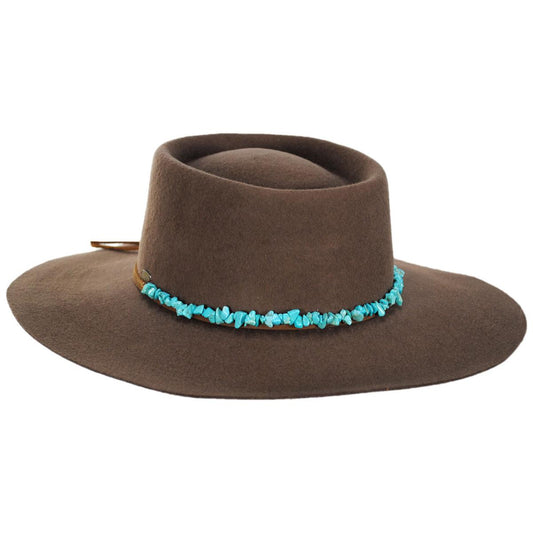 Scala | Lanna Wool Felt Gaucho Hat | 123445 | lead | BROWN