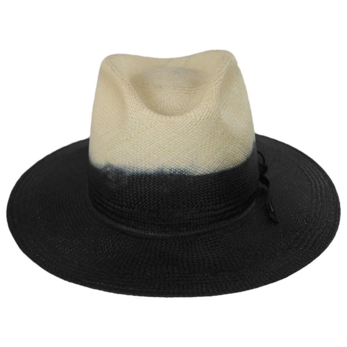 Bailey 1922 | Rask Gradient Panama Straw Fedora Hat | 127760 | front | BLACK