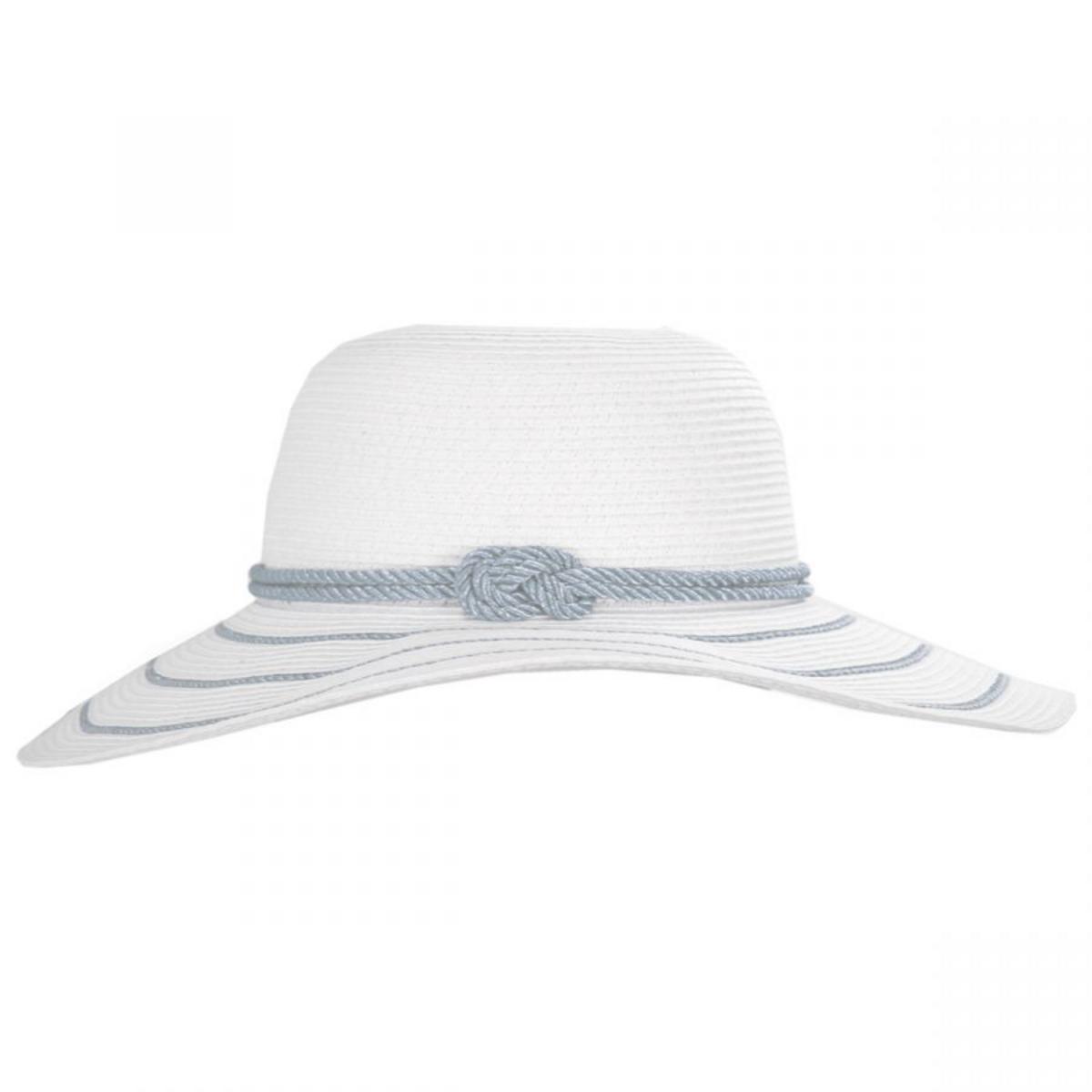 Jeanne Simmons | Metallic Sailor Knot Striped Straw Sun Hat | 101742 | profile | SILVER