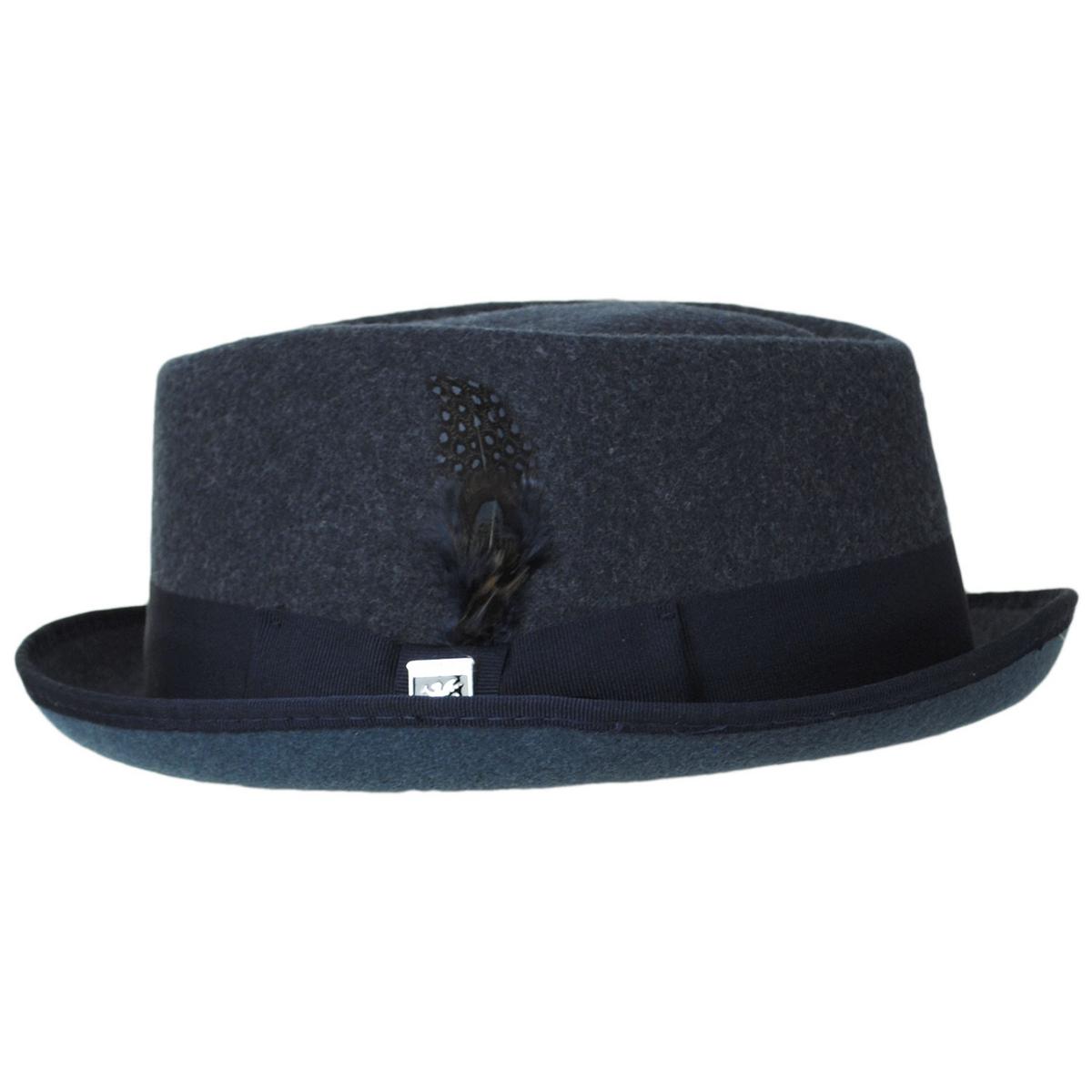 Stacy Adams | Cranston ProvatoKnit Diamond Crown Fedora Hat | 130557 | profile | NAVY