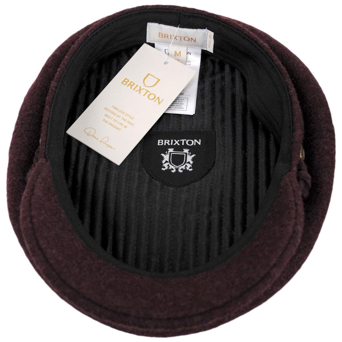 BRIXTON HATS | Wool Blend Fiddler Cap | 181355 | under | RED MAHOGANY