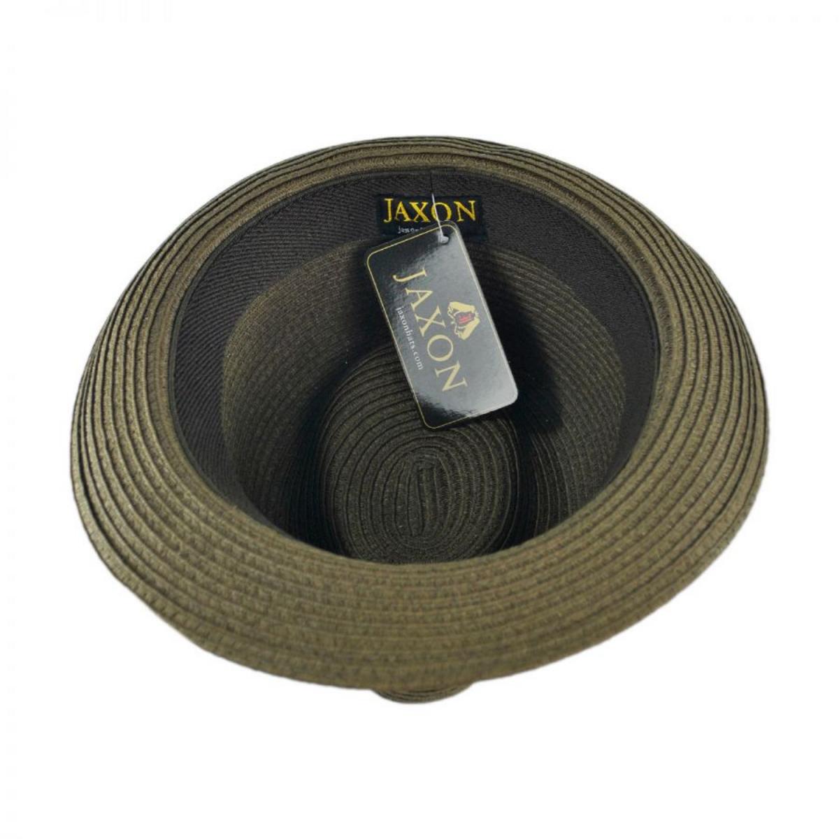 Jaxon Hats | Ridley Toyo Straw Trilby Fedora Hat | 129000 | under | OLIVE GREEN