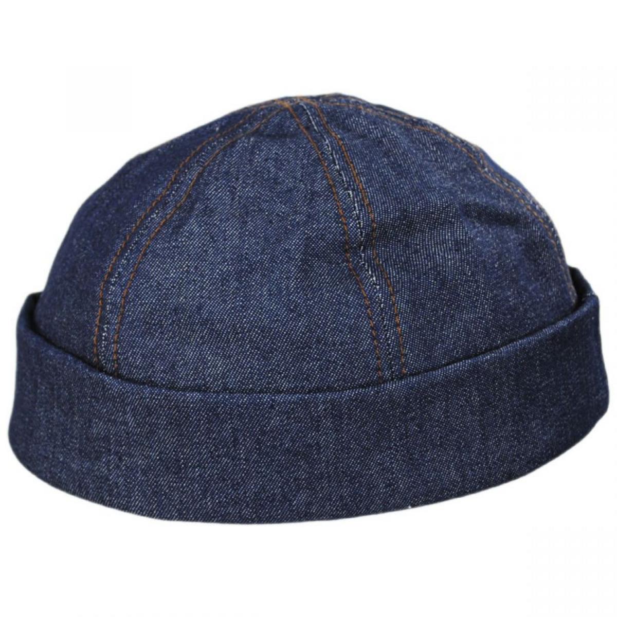 NEW YORK HAT CO | Six Panel Denim Cotton Beanie Hat | 142006 | front | DENIM