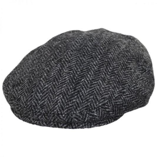 Failsworth | Stornoway Harris Tweed Wool Herringbone Flat Cap - Gray | 177906 | lead | GREY