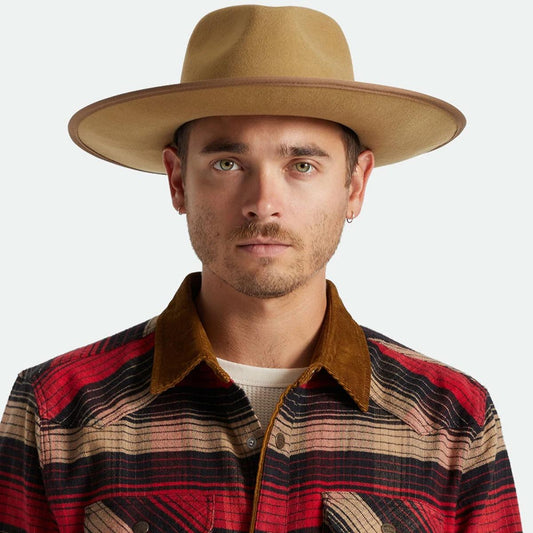 BRIXTON HATS | Jo Wool Felt Rancher Fedora Hat - Bronze | 123929BRNZ | lsmone | BRONZE