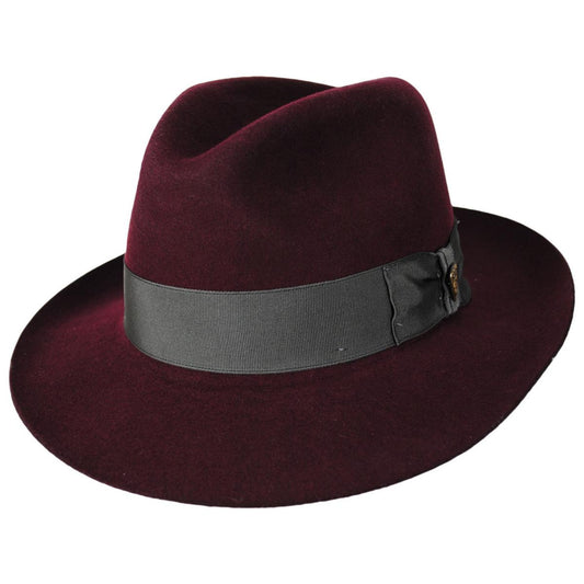 Dobbs | Barrington Wool Felt Fedora Hat | 130746 | lead | BURGUNDY