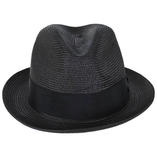 Bailey 1922 | Craig Straw Fedora Hat | 127820 | front | BLACK