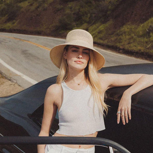 BRIXTON HATS | Lopez Vent Crown Panama Straw Sun Hat | 104052 | lsfone | SAND