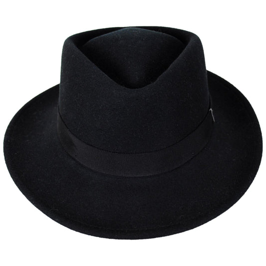 Bailey 1922 | Lasham Wool LiteFelt Fedora Hat | 133300 | front | BLACK